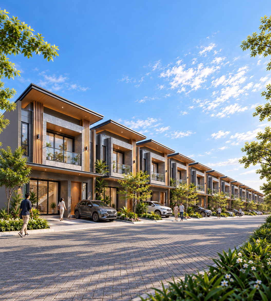 Tampak depan rumah 2 lantai Bumi Citra Regency